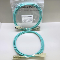 Kabel Patch Fiber Optik Multimode Duplex 3M SC ke SC OM3 50/125μm Konektor SC/UPC Aqua Fiber Optic untuk Jaringan 10G (Laris Terjual)