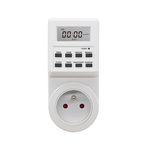 FR Plug Digital <span class=keywords><strong>Timer</strong></span> Switch Outlet Eletrônico Cozinha <span class=keywords><strong>Timer</strong></span> Outlet 12/24 Horas Ciclo Programável <span class=keywords><strong>Timer</strong></span> Outlet Time Setting - Product Image 1