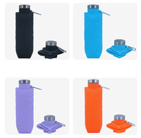 Bouteille d'eau pliable en silicone multicolore sans BPA de 700ml, bouteille d'eau créative portable pour sports de plein air, cyclisme, avec couvercle en acier