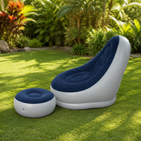 Ensemble de meubles de salon gonflables en PVC floqué : Chaise longue, pouf, ottoman, canapé sectionnel, modèle moderne et élégant