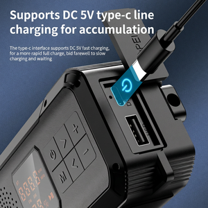 Radio portable à énergie solaire avec Bluetooth FM AM, chargeur manuel d'urgence pour l'extérieur, haut-parleur 5V DC - Product Image 3