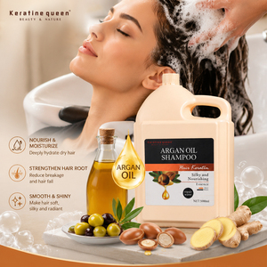 Champú para el cabello de 5L de gran volumen para uso en salón profesional a granel, aceite de argán sin sulfato, <span class=keywords><strong>acondicionador</strong></span> de argán <span class=keywords><strong>sedoso</strong></span> <span class=keywords><strong>y</strong></span> nutritivo - Product Image 4