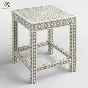 Muebles artesanales indios de alta calidad, taburete de consola con incrustaciones de hueso moderno para dormitorio, apartamento o uso en almacén - Product Image 1