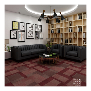Alfombra de nailon con estampado comercial, azulejos de alta calidad para oficina y sala de reuniones, fácil de instalar, Color Rojo - Product Image 1