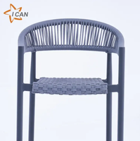 Meubles de bar en corde tissée moderne pour cafés chaises de salle à manger chaise de tabourets de bar en osier et rotin de hauteur pour bistro