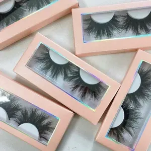 Eyelash supplier 25mm long thick mink full eyelashes best eyelashes cheap package box custom luxury mink lashes