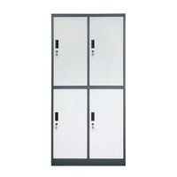 Casier de rangement métallique à quatre portes pour usage scolaire, armoire en acier pour vestiaire de gymnase, armoire de rangement pour travailleurs