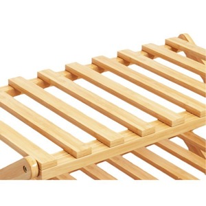 Bamboo Folding <b>Shoe</b> <b>Rack</b> 3 Tier Freestanding <b>Storage</b> For Doorway Minimalist Design - Product Image 4