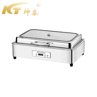 Casserole électrique Kun Tai 9L en acier inoxydable, réchaud buffet isolé, fonction anti-brûlure à sec, sans ajout d'eau, hôtels, restaurants
