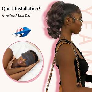 Cola de Caballo Sintética Rizada y Voluminosa, Cola de Caballo Corta con Clip, Moño Despeinado, Flexible, Autoadhesiva, Fibra de Alta Calidad - Product Image 6