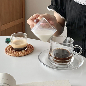 Nhà Máy Giá Rõ Ràng Glass Tea <span class=keywords><strong>Mug</strong></span> 4 Oz 100Ml Thủy Tinh Borosilicate <span class=keywords><strong>C</strong></span>ố<span class=keywords><strong>c</strong></span> <span class=keywords><strong>C</strong></span>à Phê Với Bóng Hình Dạng Xử Lý <span class=keywords><strong>C</strong></span>à Phê Sữa Nhỏ Kính - Product Image 2