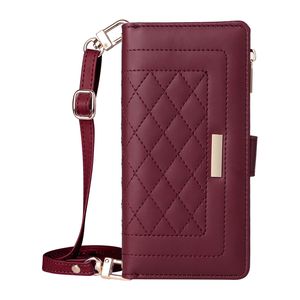 Étui à rabat avec bandoulière et porte-cartes pour iPhone 11/12 Pro/13/14/15 Plus/16 Promax, housse multifonction - Product Image 1