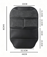Organisateur de siège arrière de voiture en PU, grande capacité, sac de siège arrière avec fermeture éclair, résistant aux chocs, à la saleté et à l'eau, portable et confortable