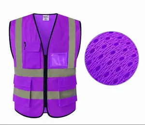 Hi Vis Áo Gi Lê An Toàn Màu Tím Áo Gi Lê Rẻ Tiền Để Khai Thác Than