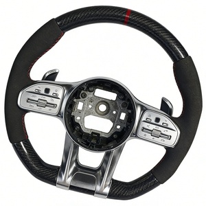 Volante de Alcantara de Carbono de Alta Calidad para <span class=keywords><strong>Mercedes</strong></span> <span class=keywords><strong>Benz</strong></span> W126 W163 W213 C43 A45 CLS63 - Product Image 2