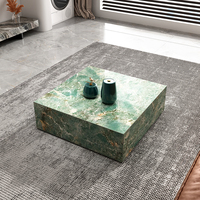 Table basse de salon de luxe italienne 2026, design moderne Normcore, haut de gamme, en ardoise claire, durable