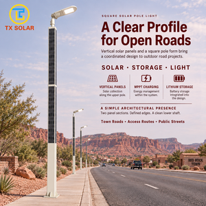 Lampadaire solaire carré moderne, favori des clients, meilleur <span class=keywords><strong>prix</strong></span>, pour routes, jardins et espaces publics - Product Image 1