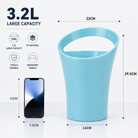 Seau à glace en plastique PP 3,2 L avec logo personnalisé, épaissi, durable, avec poignée ergonomique, fournisseur de marques privées pour bar
