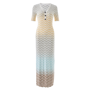 KD2390 abito estivo colorato semplice elegante <span class=keywords><strong>a</strong></span> maniche corte lavorato <span class=keywords><strong>a</strong></span> <span class=keywords><strong>maglia</strong></span> Casual elasticizzato da donna <span class=keywords><strong>vestito</strong></span> lavorato <span class=keywords><strong>a</strong></span> <span class=keywords><strong>maglia</strong></span> - Product Image 3