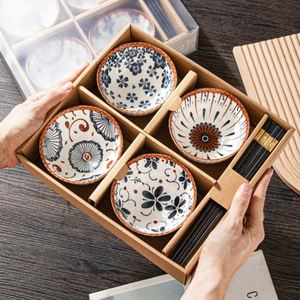 ชุดของขวัญชามราเมนญี่ปุ่นขายส่ง ชามเซรามิกเพ้นท์ลายด้วยมือ ทนทาน พร้อมถาดไม้ไผ่ โลโก้สั่งทำได้ บรรจุภัณฑ์พรีเมียม สำหรับอาหาร - Product Image 3