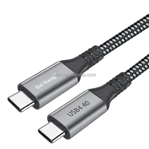 USB 2.1 케이블 C to C USB 마이크로 타입 C 케이블 테스터 전원 비디오 데이터 썬더 볼트 100W PD 케이블을 운반 할 수 있습니다