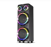 Altavoz Profesional Inalámbrico de 12 Pulgadas con Doble Supergraves, Bluetooth 5.0, Manos Libres, para DJ, Karaoke, con Luces RGB, para Exteriores, 150W