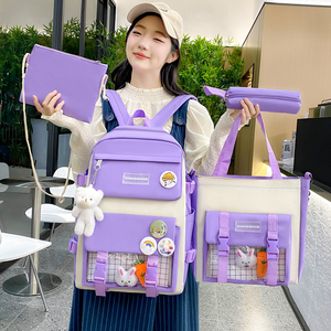 2023 nouveau <span class=keywords><strong>4</strong></span> en 1durable populaire coréen enfants adolescent sac à dos mignon sac d'école ensemble fille et garçon école sac à dos - Product Image 6