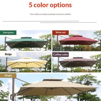 Parasol de terrasse extérieur commercial autoportant grand format avec réservoir d'eau en marbre, style romain carré, mobilier d'extérieur en aluminium