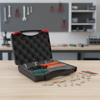 Ensemble d'outils de sertissage manuel en alliage d'aluminium, comprenant un kit d'outils de sertissage multifonction, un tournevis, 5 pinces, un étui en plastique