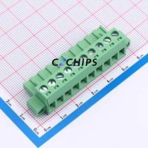 DB2EKM-5.0-10P-GN-S Plug-in Terminal Block P=5mm Connector Male Plug Screw Fixing 1x10P 5mm - Product Image 1