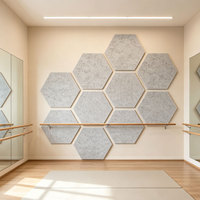 Panneaux acoustiques muraux hexagonaux en fibre de polyester écologiques et ignifuges, absorption acoustique hautement efficace, hôtel, hôpital
