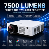 Projecteur à courte focale WUXGA 1920x1200 7500 Lumens, source de lumière laser 3LCD avec installation à 360 degrés