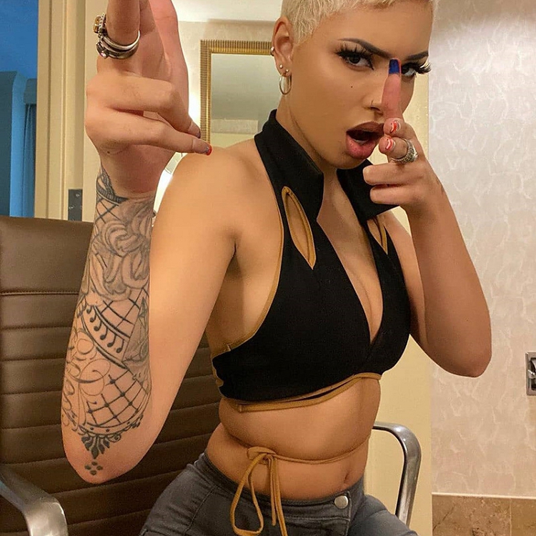 Лидер продаж, модный топ-поло с воротником без рукавов, ажурные сексуальные топы, женский укороченный топ с лямкой на шее