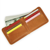 Dompet Lipat Kulit Sapi Vintage Crazy Horse Grosir, Banyak Slot Kartu, Tempat Uang Tunai, Logo Custom, Dompet Kulit Asli untuk Pria, Hadiah