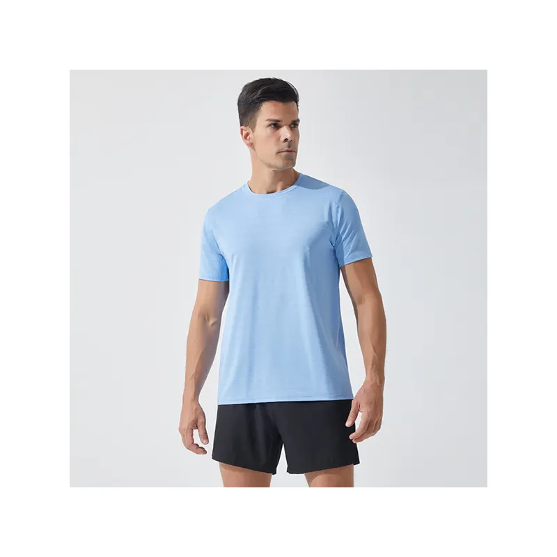 Büyük boy T-shirt erkek yuvarlak boyun rahat spor nefes çabuk kuruyan açık koşu spor t-shirt