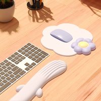 Repose-poignets ergonomiques en mousse à mémoire de forme pour clavier et souris, ensemble repose-poignets pour clavier et tapis de souris motif floral avec support pour le poignet pour le bureau