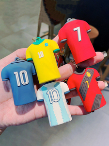 Khuyến mãi tùy chỉnh lưu niệm quà tặng thể thao bóng đá Móc chìa khóa cao su mềm PVC Keychain bóng đá Jersey Keychain - Product Image 5