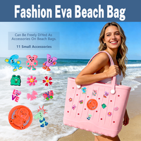 Sac de plage grande capacité en EVA 2026, fourre-tout imperméable pour femme, sac à main de voyage, de shopping ou de piscine, motif géométrique, deux poignées