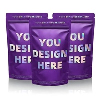Sachets refermables personnalisés imprimés, résistants aux odeurs, à fond plat, en aluminium, 3,5 g, 7 g, 14 g, emballage en plastique, sachets en mylar