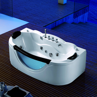 Baignoire à remous ovale moderne Hotaqi avec fonction de massage, lumière LED, utilisation intérieure, luxe, sexy