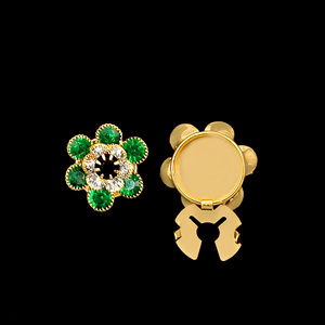 Wholesale Luxury Plating Rhinestone Flower <b>Clip</b> Buttons for Women Shirts-Eco-Friendly Decorative Cufflinks - Product Image 6