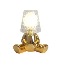Nordic Plating Golden Human Sculpture Light Hot Ins Candeeiro De Mesa Dourado Bedroom Children'S Room Little Man Lamp