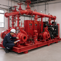 Ensemble de pompe à incendie électrique diesel à aspiration axiale de 750 GPM avec pompe jockey