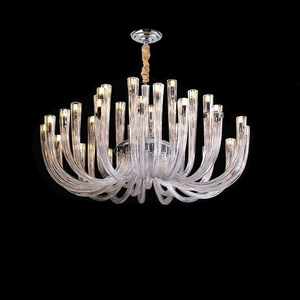 Candelabro de cristal de lujo moderno, luz de tubo de vidrio dúplex Simple grande, hogar, Hotel, sala de Estar, comedor, espacio de comedor de lujo - Product Image 1