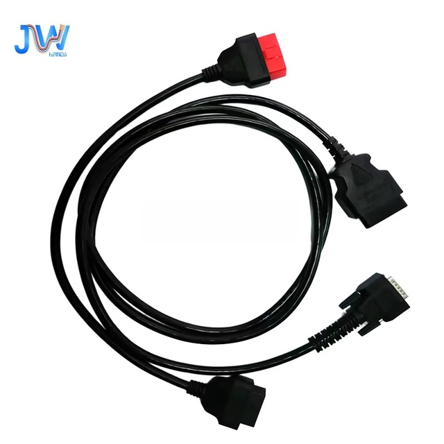 OBDII Extension Cable Assembly 16Pin Connector Automotive Diagnostic Wiring Harness With Customizable Materials