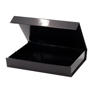 Black Folding Package for Shirts Clothing Products Packing Glossy <b>Box</b> with Custom Gold logo Hamper Magnetic Flip <b>Box</b> Luxury - Product Image 2