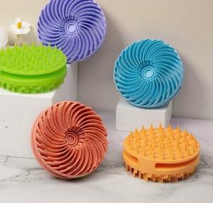 Bathroom Silicone <b>Body</b> Scrubber Shower Exfoliating <b>Scrub</b> Sponge Handheld Shower Cleansing Brush Silicone Scalp Massager - Product Image 1