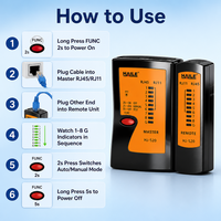 Testeur de câble réseau RJ45 RJ11 anti-interférence 63V, test de câble sous tension, vérification de continuité, testeur de ligne téléphonique LAN