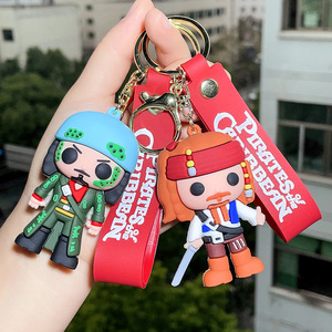 Fabricant de porte-clés Pirates des Caraïbes, 4 designs, porte-clés en caoutchouc 3D mignons, porte-clés personnalisés d'anime - Product Image 5