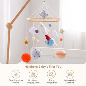 Jouets en peluche personnalisés pour enfants, mobile en feutre pour lit, cadeaux pour bébés, décoration pour nouveau-nés, essentiels pour bébés, jouets de soin - Product Image 3